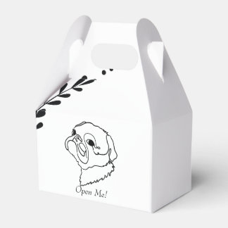  Customisable Simple Drawing Line Art Pug Favor Box