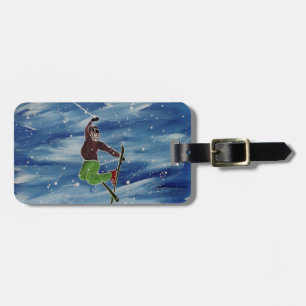 Customisable Skiing Luggage Tag