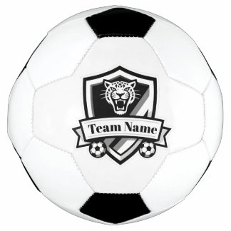 Customisable Soccer Team Jaguar Logo Soccer Ball