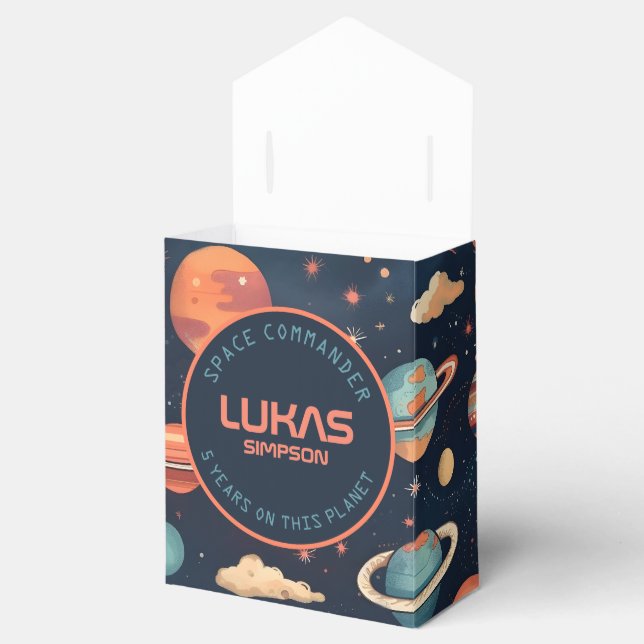 Customisable Space favour box - Add your text! (Opened)