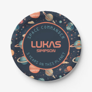 Customisable Space paper plate - Add your text!