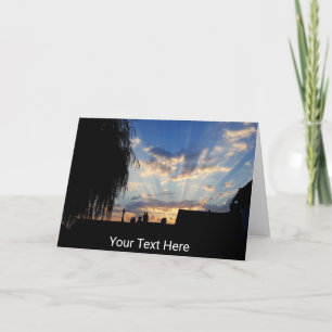 Customisable sunburst at sunset card