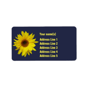 Customisable Sunflower Address Labels