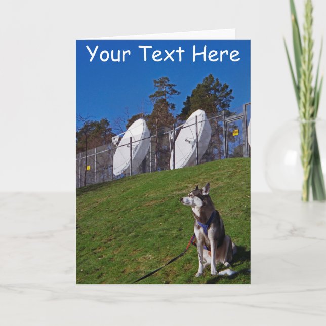 Customisable tracker dog card (Front)
