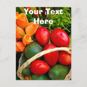 Customisable tropical fruit postcard