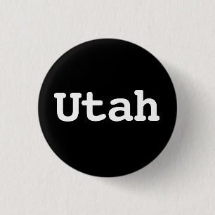 Customisable Utah Typography 1 Inch Round Button