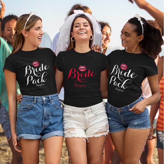 Customisable Vampire Bride Pack Bachelorette Party T-Shirt (Creator Uploaded)