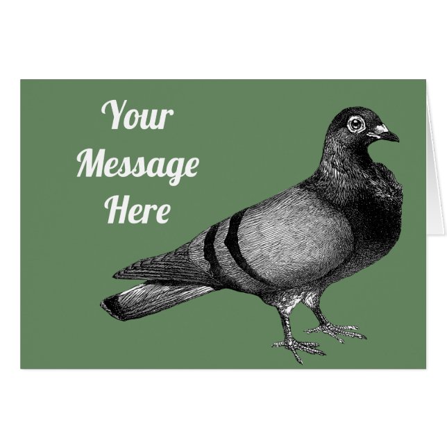 Customisable Vintage pigeon (Front Horizontal)