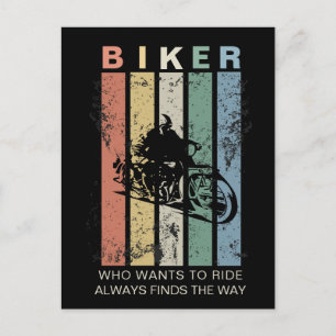 Customisable Vintage Retro Distressed Biker Postcard