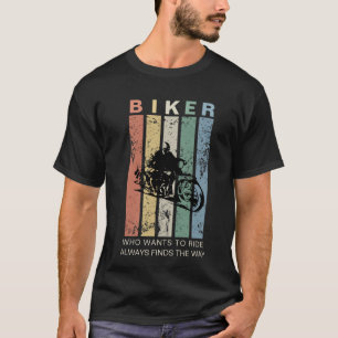 Customisable Vintage Retro Distressed Biker T-Shirt