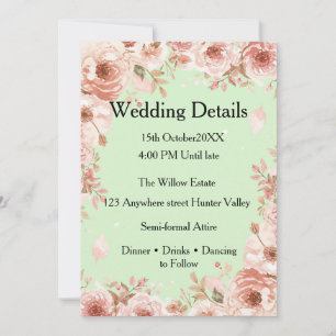 Customisable Wedding Details Card – Elegant