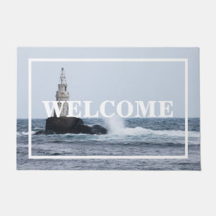 CUSTOMISABLE WELCOME Original view sea lighthouse Doormat
