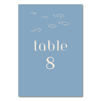 CUSTOMISABLE WHIMSICAL BEACH WEDDING TABLE NUMBER