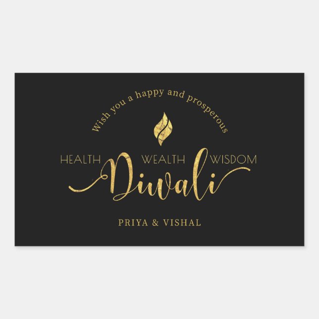 Customisable Wish You a Happy & Prosperous Diwali Sticker (Front)