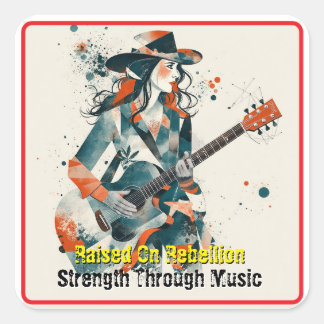 Customisable Women Abstract Art Inspirational Square Sticker