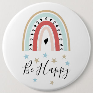 Customise Badge - Rainbow, Hearts and Stars 6 Inch Round Button
