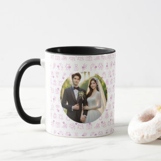 Customise,Melody of Love: Wedding Lines Pattern Mug