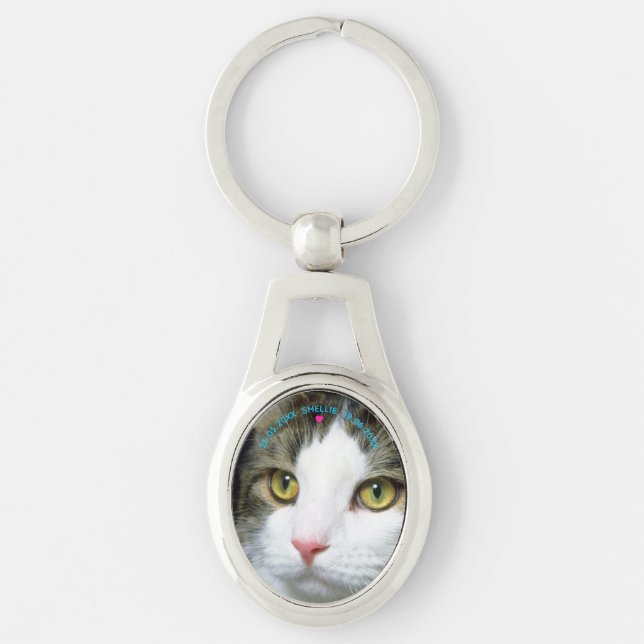 Customise Photo Pet Cat/Dog Loss Memorial Keyring (Front)