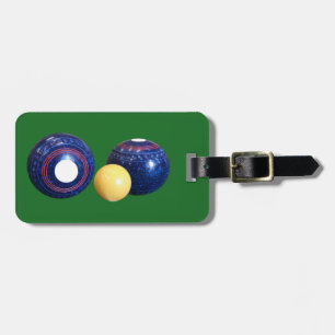 Customiseable Blue Lawn Bowls Luggage Tag