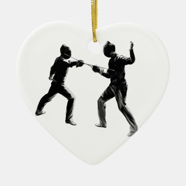 Customiseable Vintage fencing Gifts Ceramic Ornament (Front)