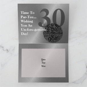 Customised 30th Golf Birthday Card For Him