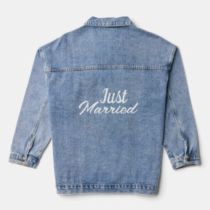 Customised Classic Elegant Modern Just Married. Denim Jacket