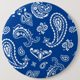 Customised cute mandala print in blue 6 inch round button