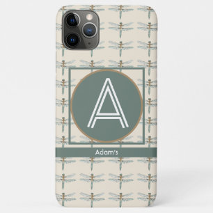CUSTOMISED INITIAL & NAME DRAGONFLY PATTERN iPhone 11 PRO MAX CASE