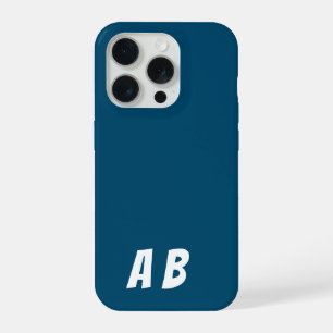 Customised Modern Stylish Name Minimal Blue Colour iPhone 15 Pro Case