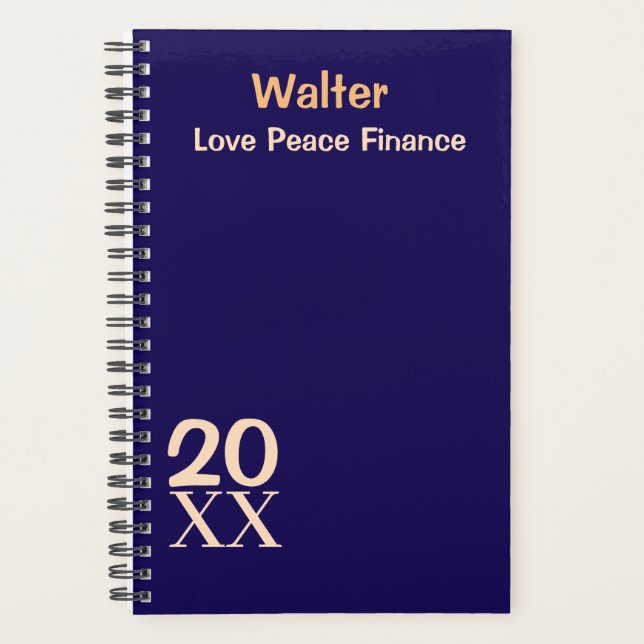 Customised Name Modern Monogram Minimal Daily  Planner (Front)