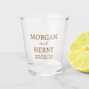 Customised Name Simple Modern Elegant Wedding Shot Glass