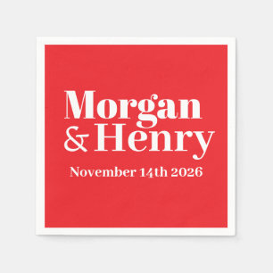 Customised Name Simple Modern Minimal Wedding Napkin