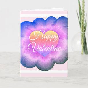 Customised Purple Flower Happy Valentine Card