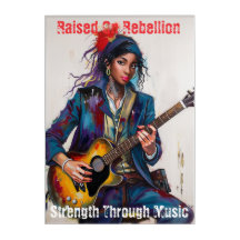 Customised Rebel Girl Guitarist Art Inspirational