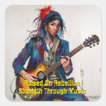 Customised Rebel Girl Guitarist Art Inspirational