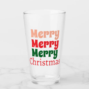 Customised Stylish Modern Elegant Merry Christmas  Glass