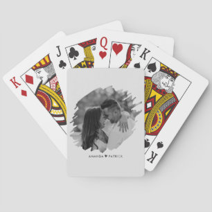 Customised Valentines Day Modern Photo Couple Playing Cards