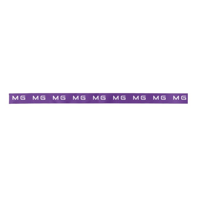 Customised Your Own Brand Logo Purple Colour. Satin Ribbon (Front)