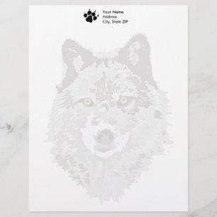 Customisée En-tête de lettre de loup gris