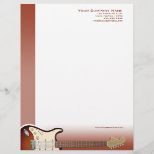 Customisée En-tête de lettre de poussoir de guitare