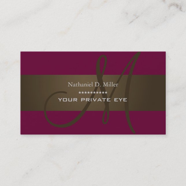 Customiser ce carte de visite monogramme (Devant)