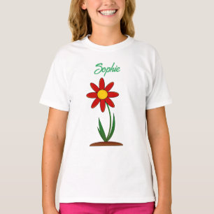 Customiser le nom T-shirt avec fleur mignonne