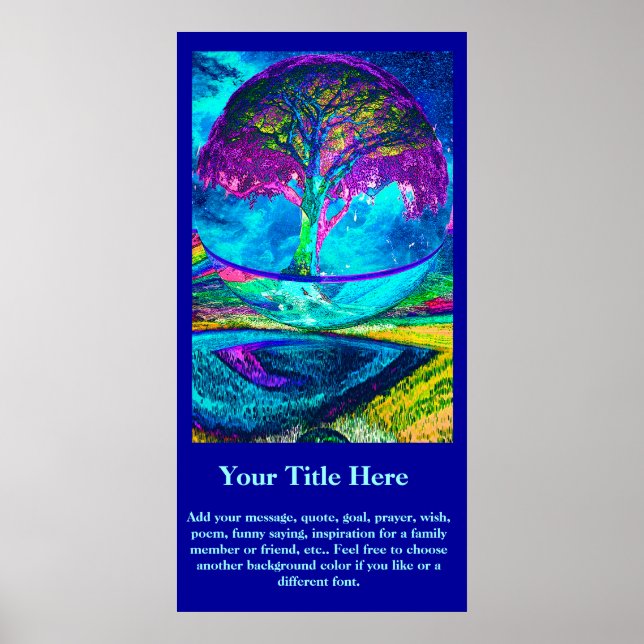 Customiser une affiche - Neon Blue Tree of Life (Devant)