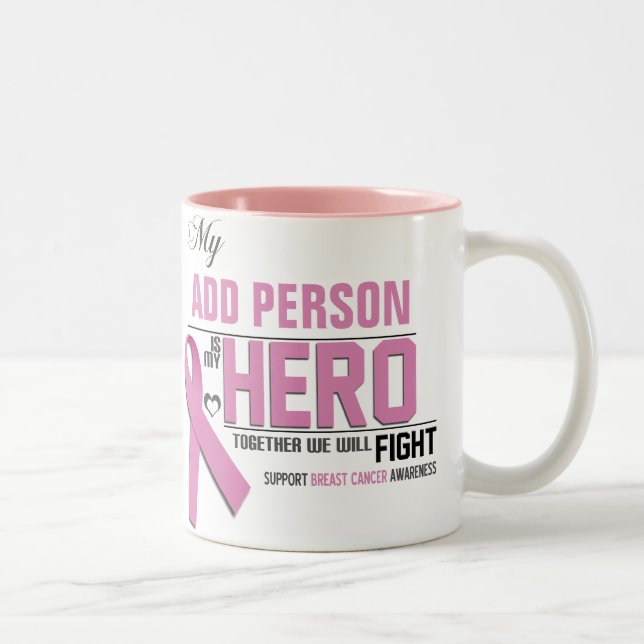 Customisez MA tasse de HÉROS :  Cancer du sein (Droit)