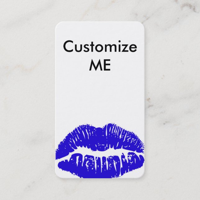 Customisez-MOI ! Carte de visite bleu de lèvres (Devant)