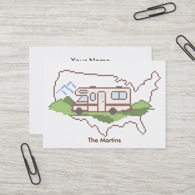 Customisez votre Carte de visite de voyage routier (Devant/Arrière en situation)