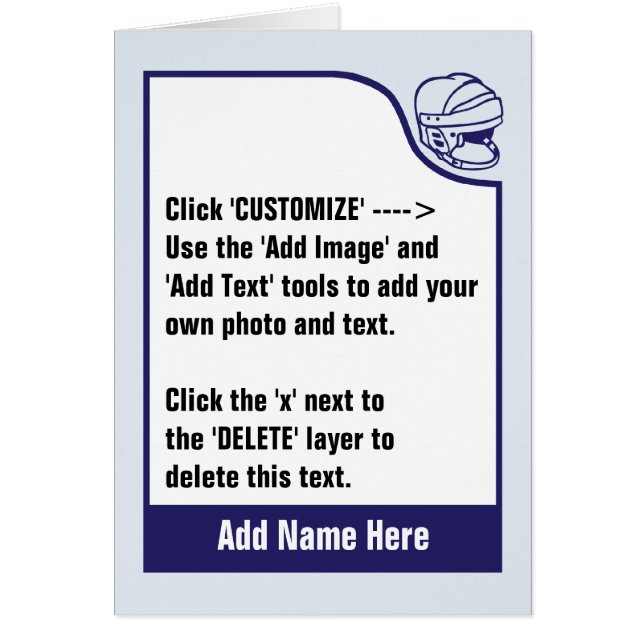 Customisez votre propre carte de commerce de hocke (Devant)