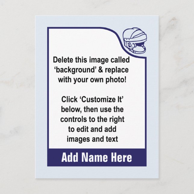 Customisez votre propre carte de commerce de hocke (Devant)