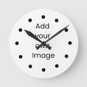 Customisez votre propre horloge murale (points noi