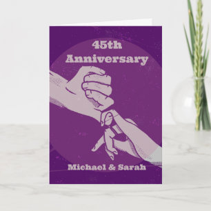 Customiz anniversary romantic couple holding hands card